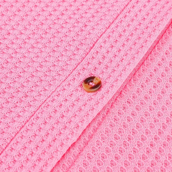 Pink Waffle Knit Dropped Shoulder Cardigan - Picture 7 of 7
